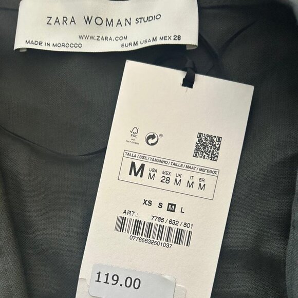 ZARA WOMAN STUDIO Shirt with Pockets Size M New With Tags $119 - Picture 11 of 12